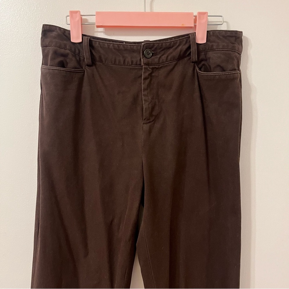 Brown straight leg trousers